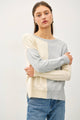 Women's Sweaters - COLOR BLOCKED BASIC ROUND NECK SWEATER -  - Cultured Cloths Apparel