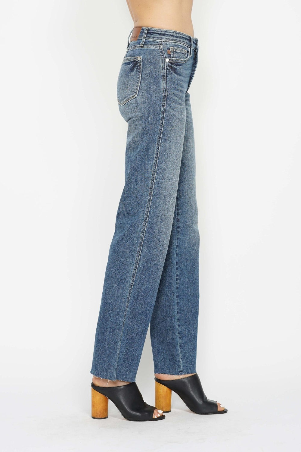 Denim - Judy Blue Full Size Tummy Control Straight Jeans -  - Cultured Cloths Apparel