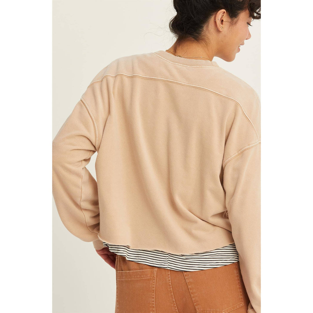 Women's Long Sleeve - CROPPED CREWNECK SWEATSHIRT WITH RAW HEM -  - Cultured Cloths Apparel