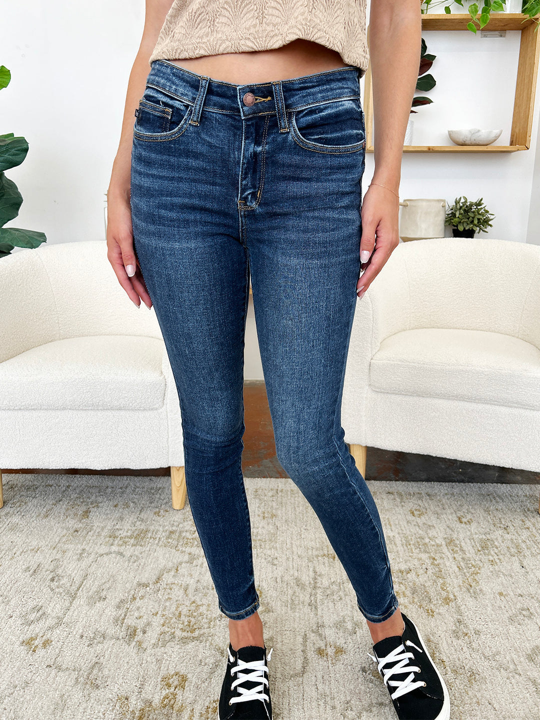 Denim - Judy Blue Full Size Classic Handsand Skinny Jeans -  - Cultured Cloths Apparel