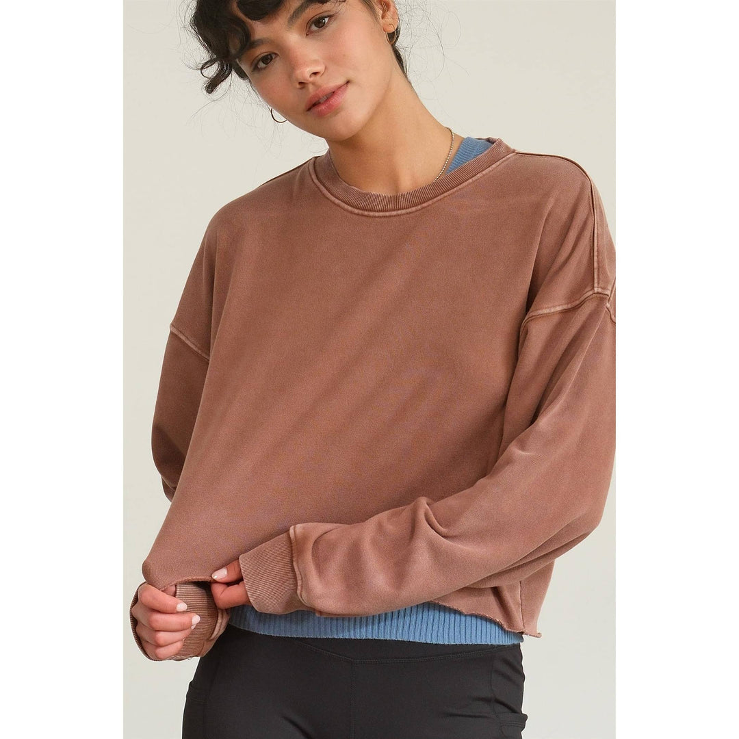 Women's Long Sleeve - CROPPED CREWNECK SWEATSHIRT WITH RAW HEM -  - Cultured Cloths Apparel