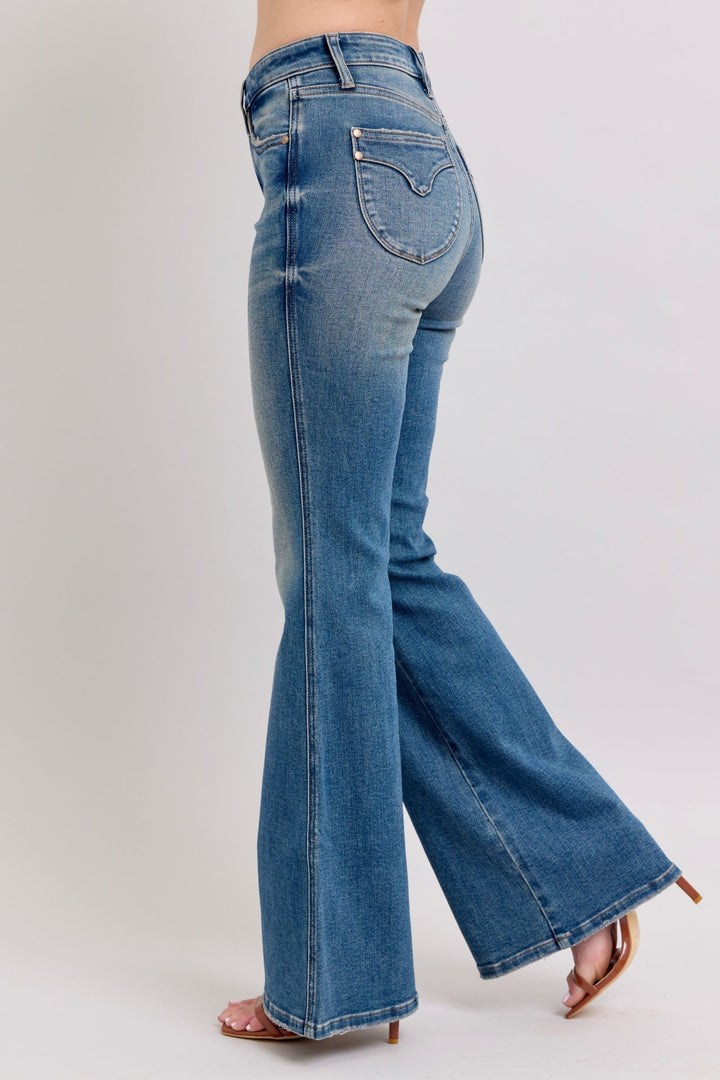 Denim - Judy Blue MR Tummy Control Vintage Wash Jeans - - Cultured Cloths Apparel