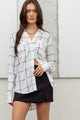 Women's Long Sleeve - GRID BUTTON UP WOVEN TOP -  - Cultured Cloths Apparel