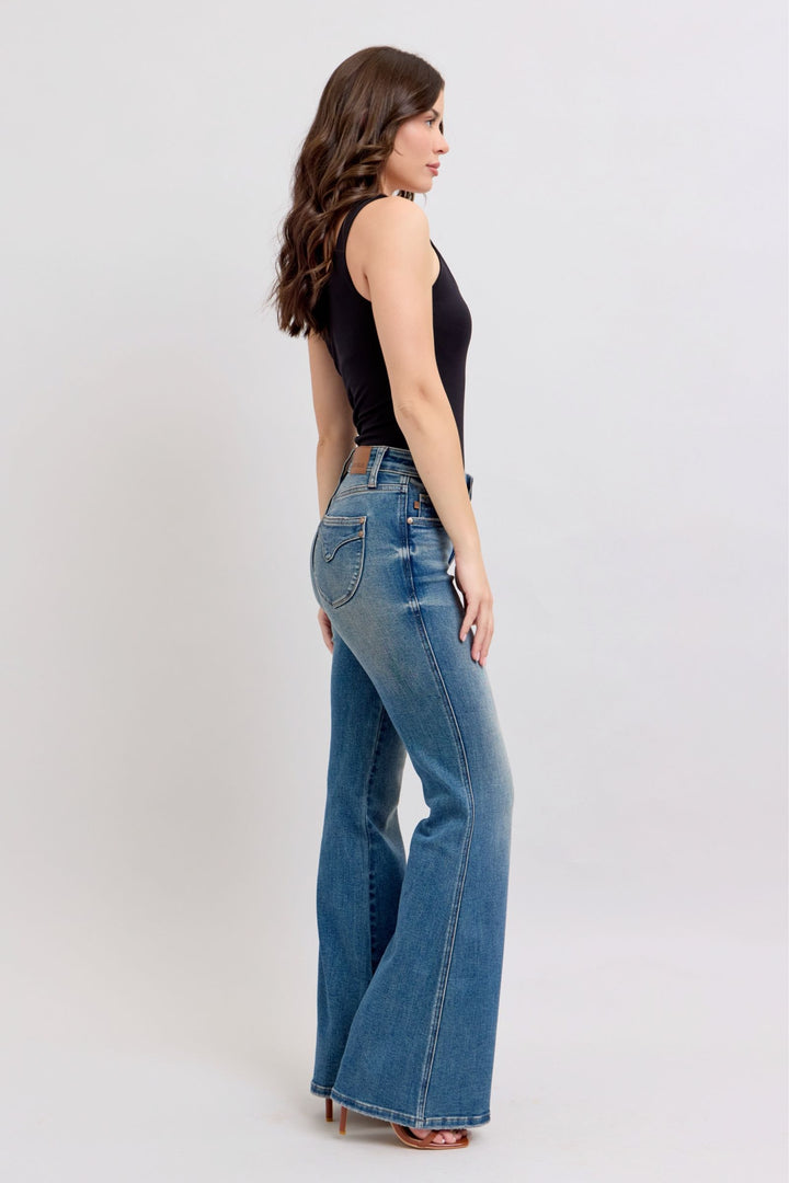 Denim - Judy Blue MR Tummy Control Vintage Wash Jeans - - Cultured Cloths Apparel