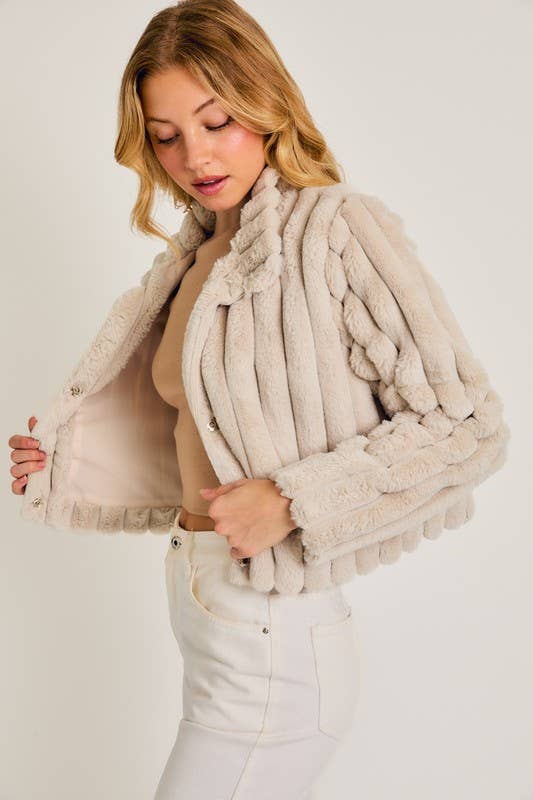 Outerwear - Faux Crop Fur Jacket -  - Cultured Cloths Apparel