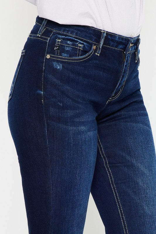 Denim - Mid Rise Hem Detail Flare -  - Cultured Cloths Apparel