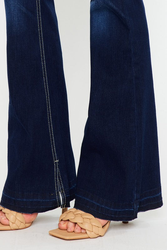 Denim - Mid Rise Hem Detail Flare -  - Cultured Cloths Apparel