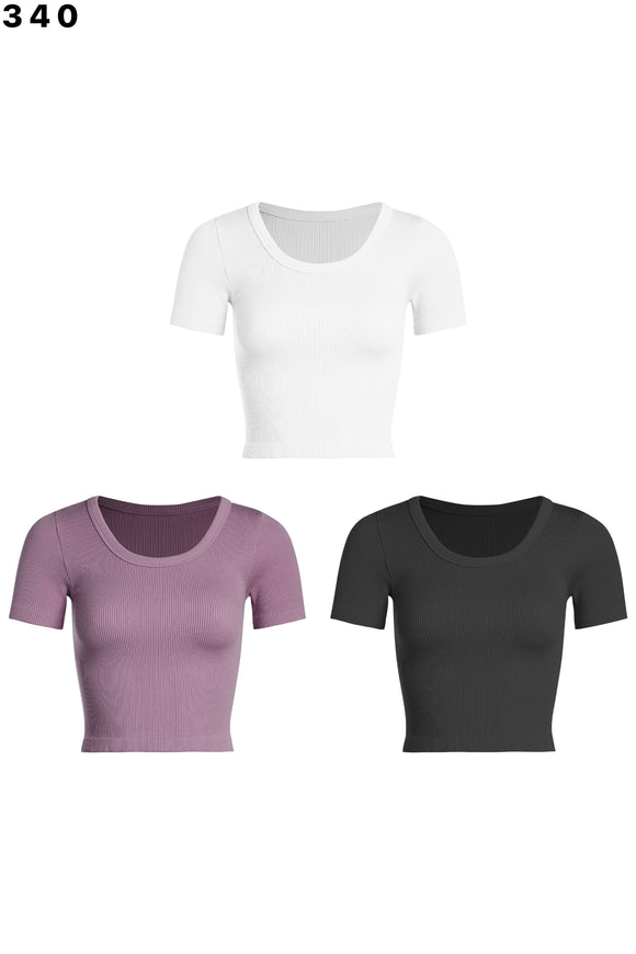 Athleisure - Thick Rib Scoop Neck Crop Tee -  - Cultured Cloths Apparel