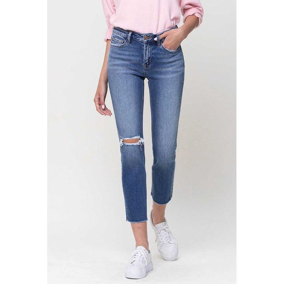 MID RISE DISTRESSED ANKLE SKINNY – Cultured Boutique