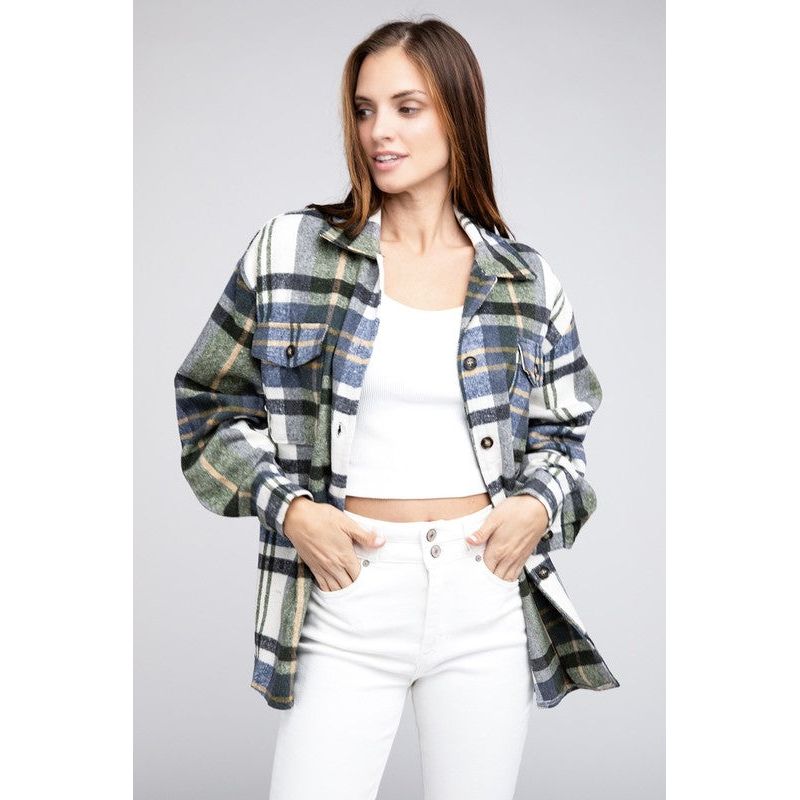 Women's Long Sleeve - Textured Shirts With Big Checkered Point -  - Cultured Cloths Apparel