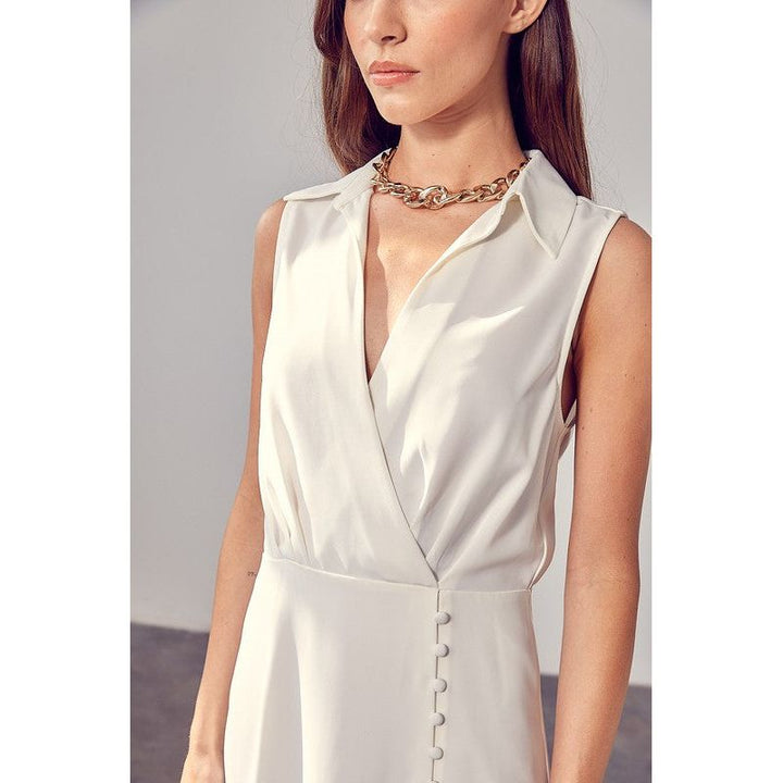 Women's Dresses - Collared Side Button Dress -  - Cultured Cloths Apparel