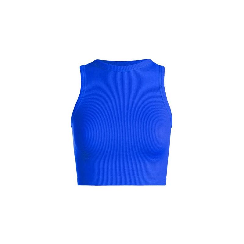 Athleisure - Thick Ribbed Cropped Tank - Royal Blue - Cultured Cloths Apparel