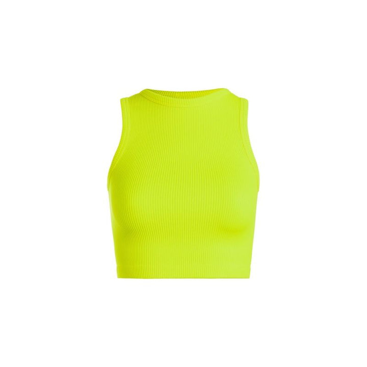 Athleisure - Thick Ribbed Cropped Tank - Lime - Cultured Cloths Apparel