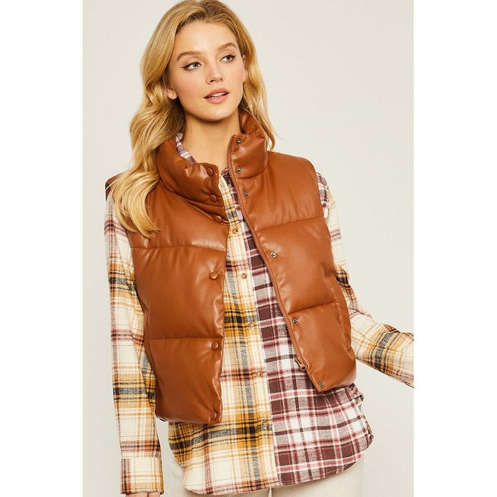 Outerwear - PU Padded Vest -  - Cultured Cloths Apparel