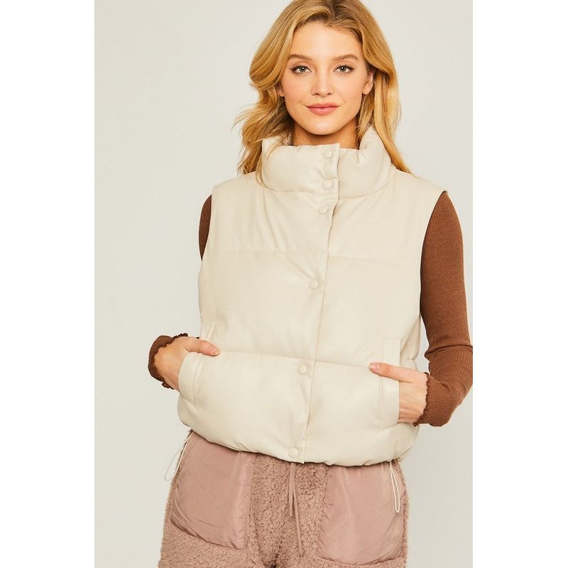 Outerwear - PU Padded Vest -  - Cultured Cloths Apparel