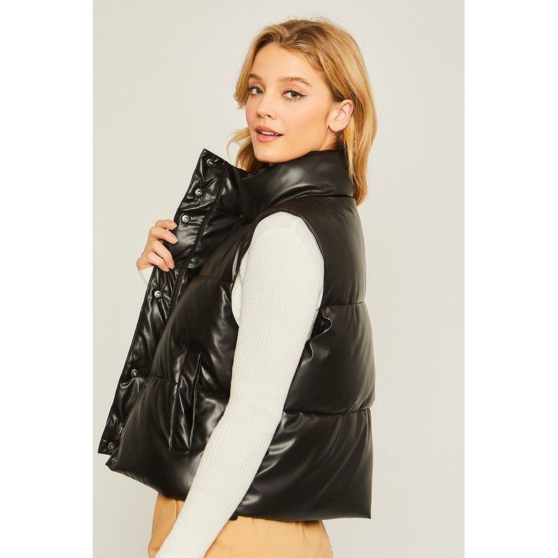 Outerwear - PU Padded Vest -  - Cultured Cloths Apparel