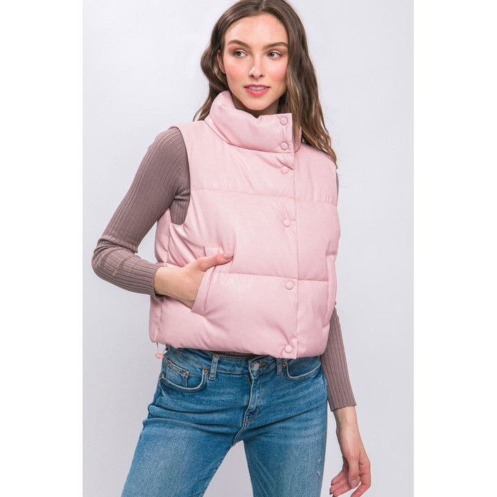 Outerwear - PU Padded Vest -  - Cultured Cloths Apparel