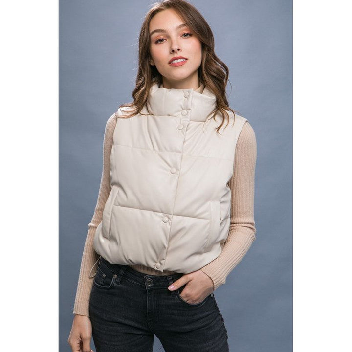 Outerwear - PU Padded Vest -  - Cultured Cloths Apparel