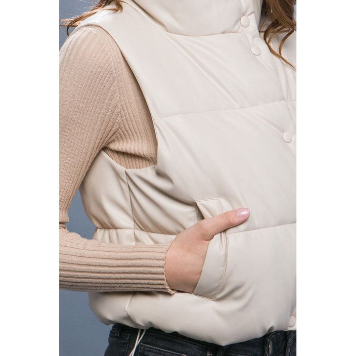 Outerwear - PU Padded Vest -  - Cultured Cloths Apparel