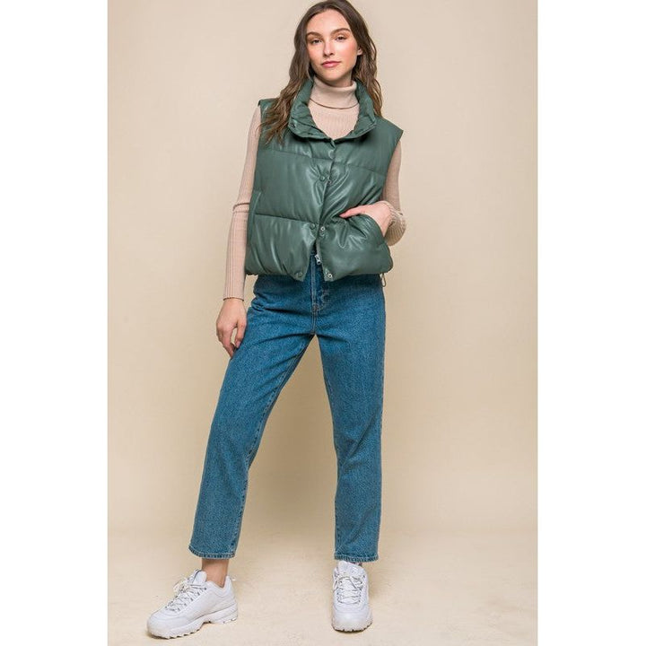 Outerwear - PU Padded Vest -  - Cultured Cloths Apparel