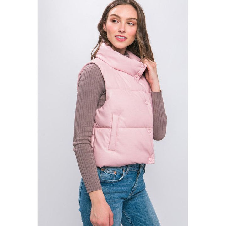 Outerwear - PU Padded Vest -  - Cultured Cloths Apparel