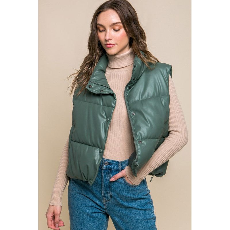 Outerwear - PU Padded Vest -  - Cultured Cloths Apparel