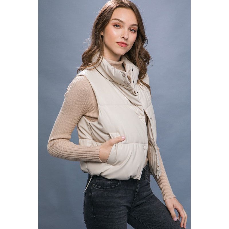 Outerwear - PU Padded Vest -  - Cultured Cloths Apparel