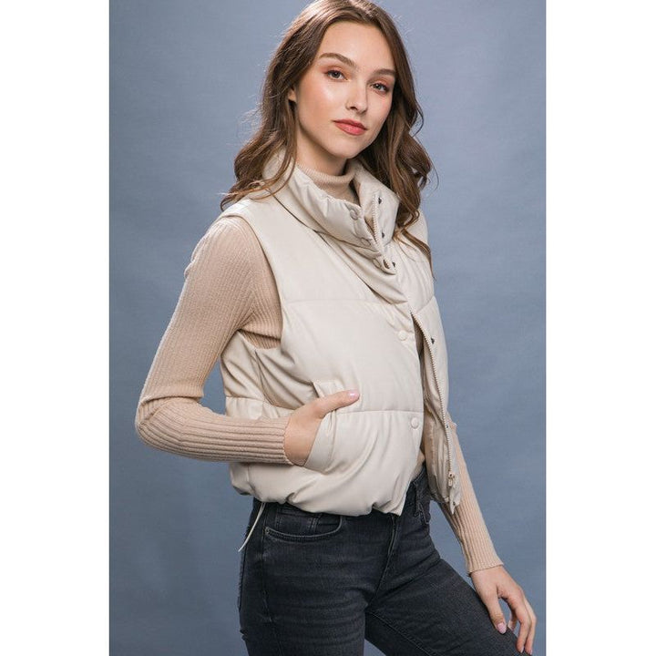 Outerwear - PU Padded Vest -  - Cultured Cloths Apparel