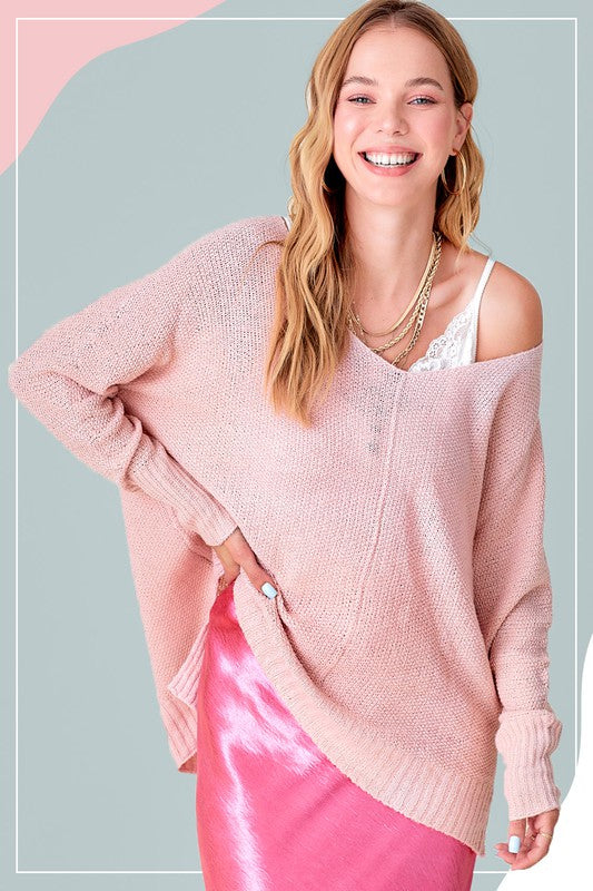 Women's Sweaters - Winnie Sweater - BABY PINK - Cultured Cloths Apparel