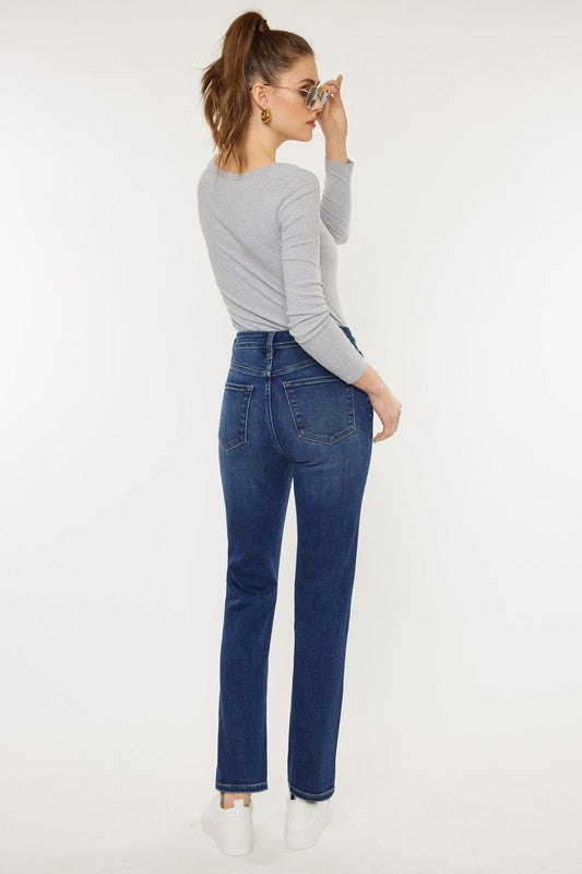 Denim - High Rise Slim Straight Jeans -  - Cultured Cloths Apparel