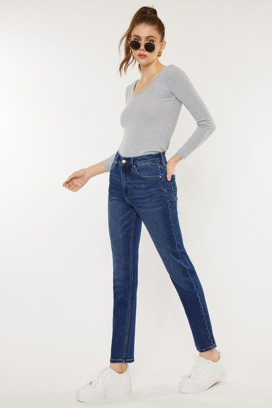 Denim - High Rise Slim Straight Jeans -  - Cultured Cloths Apparel