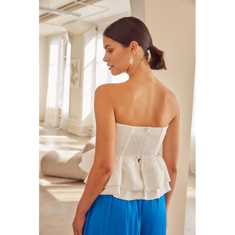 Women's Sleeveless - Off Shoulder Ruffle Top -  - Cultured Cloths Apparel