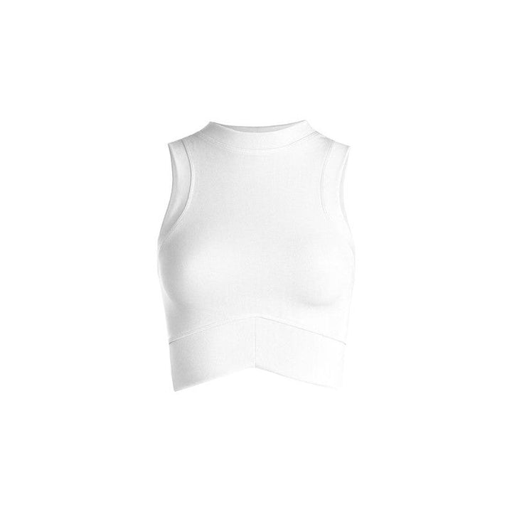 Athleisure - Cut Hem Cropped Tank - White - Cultured Cloths Apparel