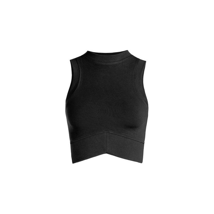 Athleisure - Cut Hem Cropped Tank - Black - Cultured Cloths Apparel