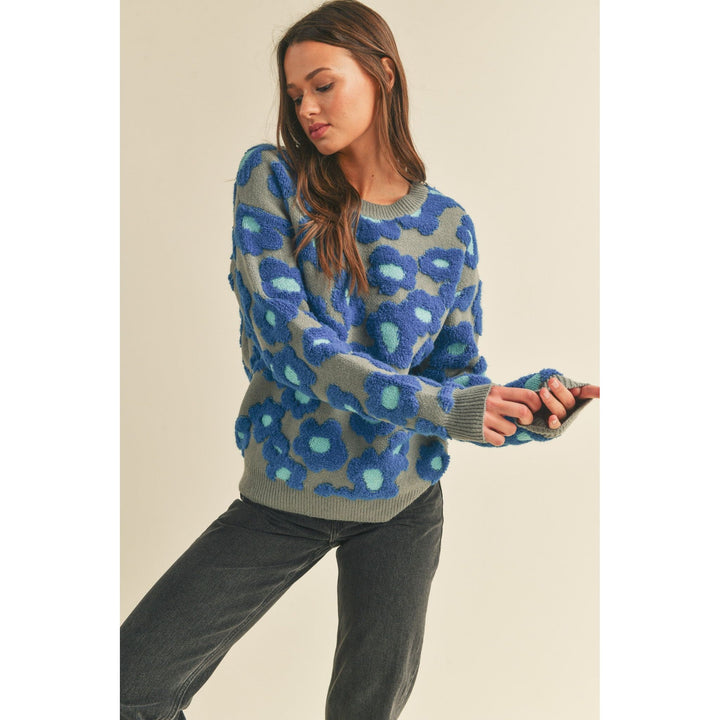 Women's Sweaters - Sherpa Floral Knit Sweater -  - Cultured Cloths Apparel