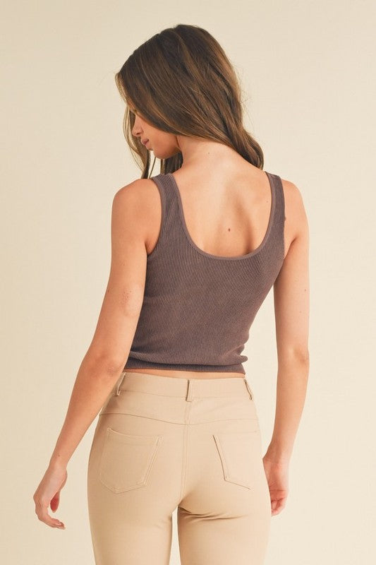 Athleisure - Seamless Reversible Stonewashed Ribbed Tank -  - Cultured Cloths Apparel