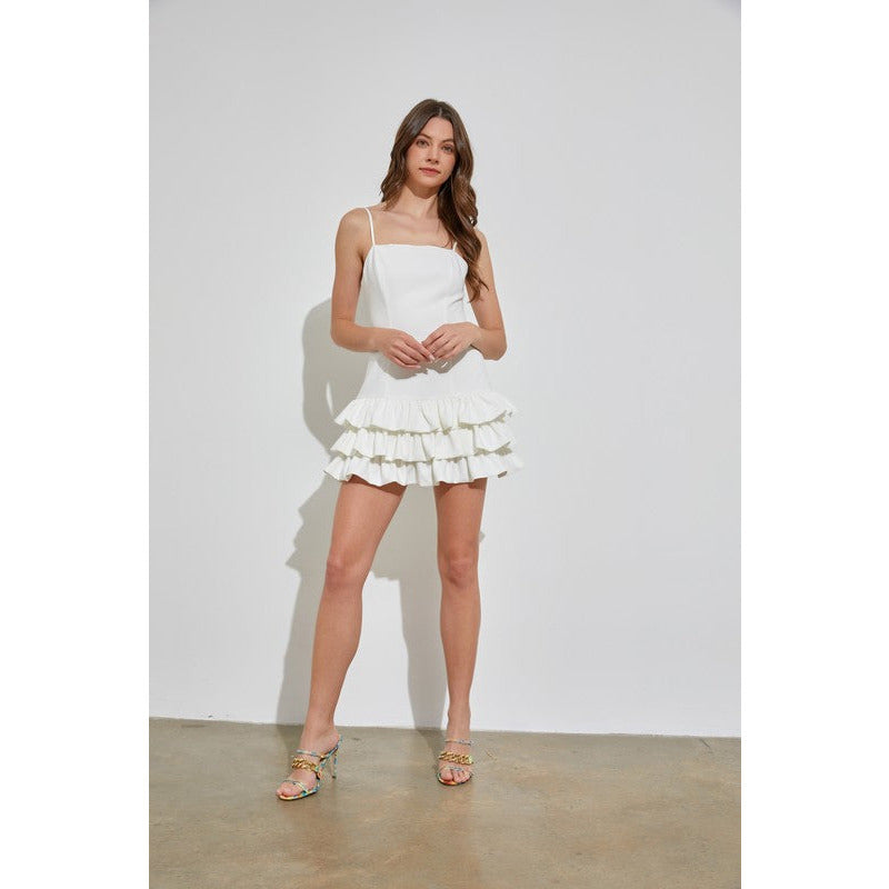 Women's Dresses - Ruffle Spaghetti Strap Dress -  - Cultured Cloths Apparel