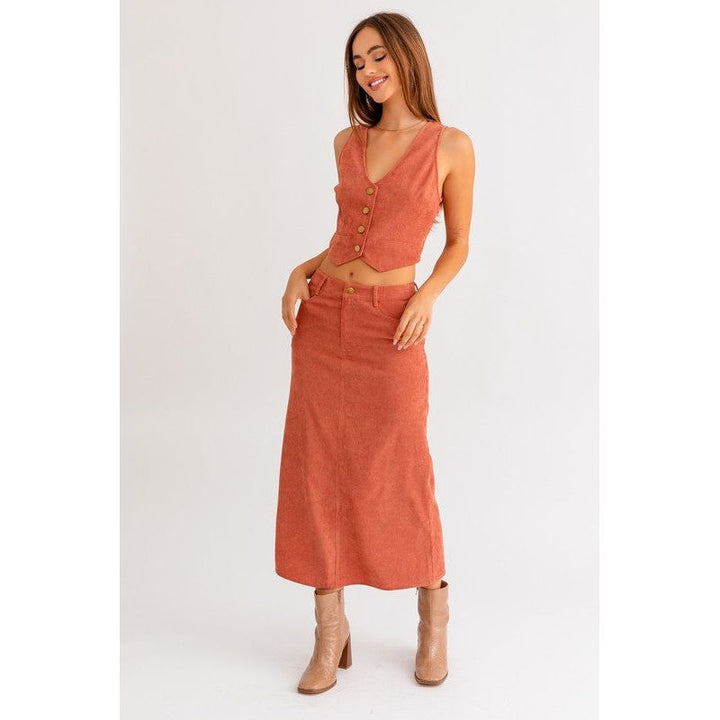 Women's Skirts - CORD MAXI SKIRT -  - Cultured Cloths Apparel