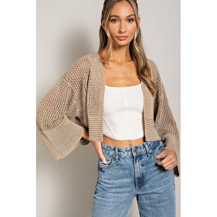 Outerwear - Eyelet Knit Cardigan -  - Cultured Cloths Apparel