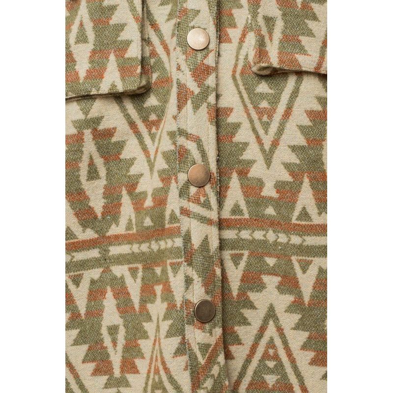 Outerwear - 3D Pocket Aztec Print Shacket -  - Cultured Cloths Apparel