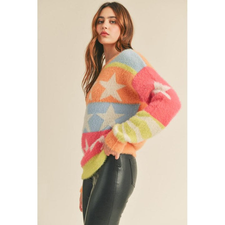 Women's Sweaters - Mohair Star Sweater Pullover -  - Cultured Cloths Apparel