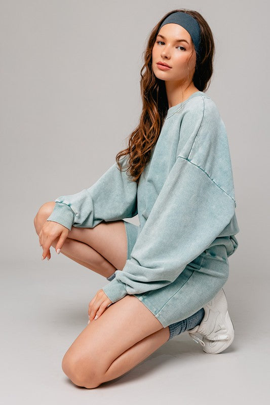 Graphic T-Shirts - Washed Oversized Pullover - SAGE - Cultured Cloths Apparel