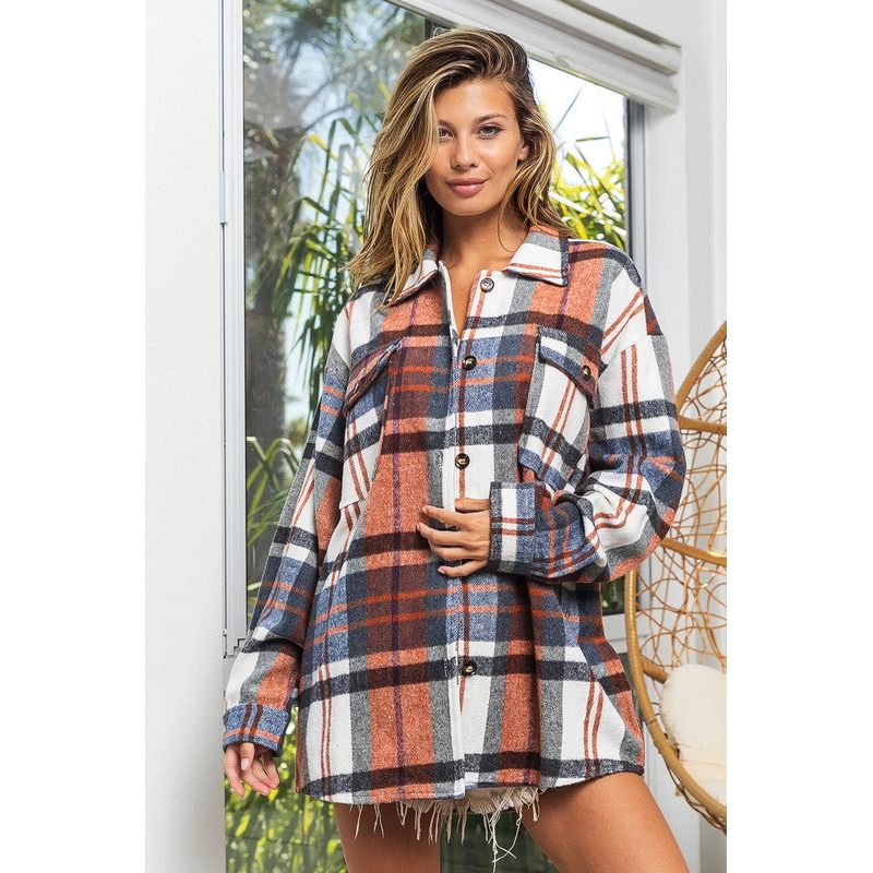 Women's Long Sleeve - Textured Shirts With Big Checkered Point -  - Cultured Cloths Apparel