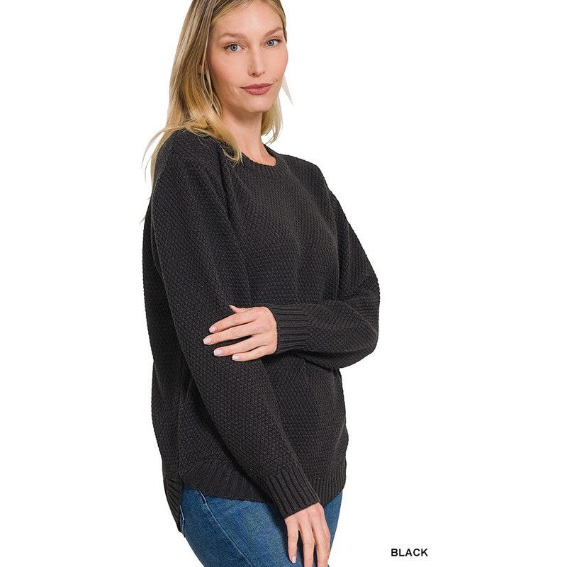 Women's Sweaters - ROUND NECK BASIC SWEATER - - Cultured Cloths Apparel