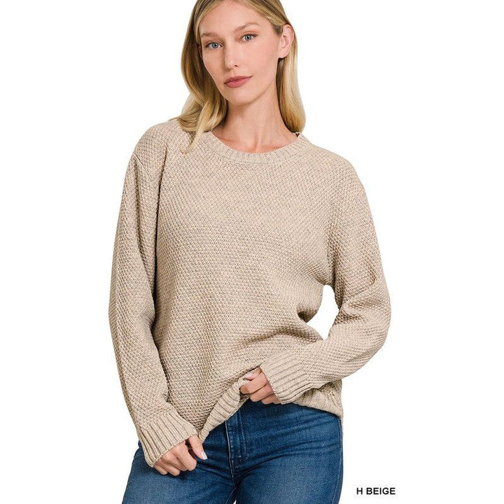 Women's Sweaters - ROUND NECK BASIC SWEATER - - Cultured Cloths Apparel