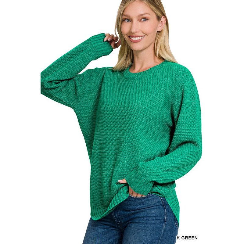 Women's Sweaters - ROUND NECK BASIC SWEATER - - Cultured Cloths Apparel