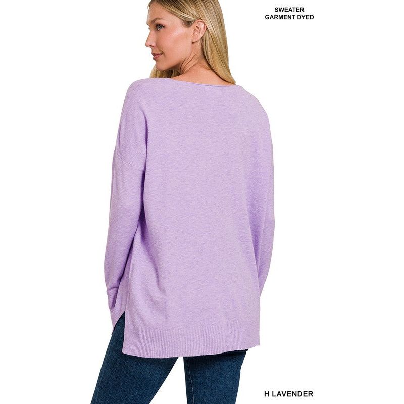 Women's Sweaters - GARMENT DYED FRONT SEAM SWEATER -  - Cultured Cloths Apparel