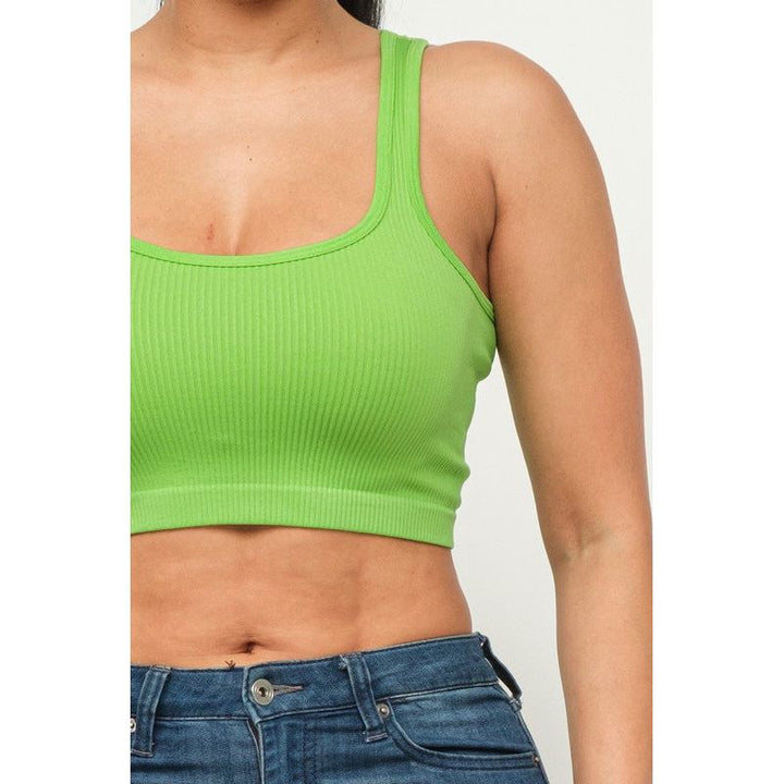 Athleisure - Ribbed Scoop Neck Crop Top -  - Cultured Cloths Apparel