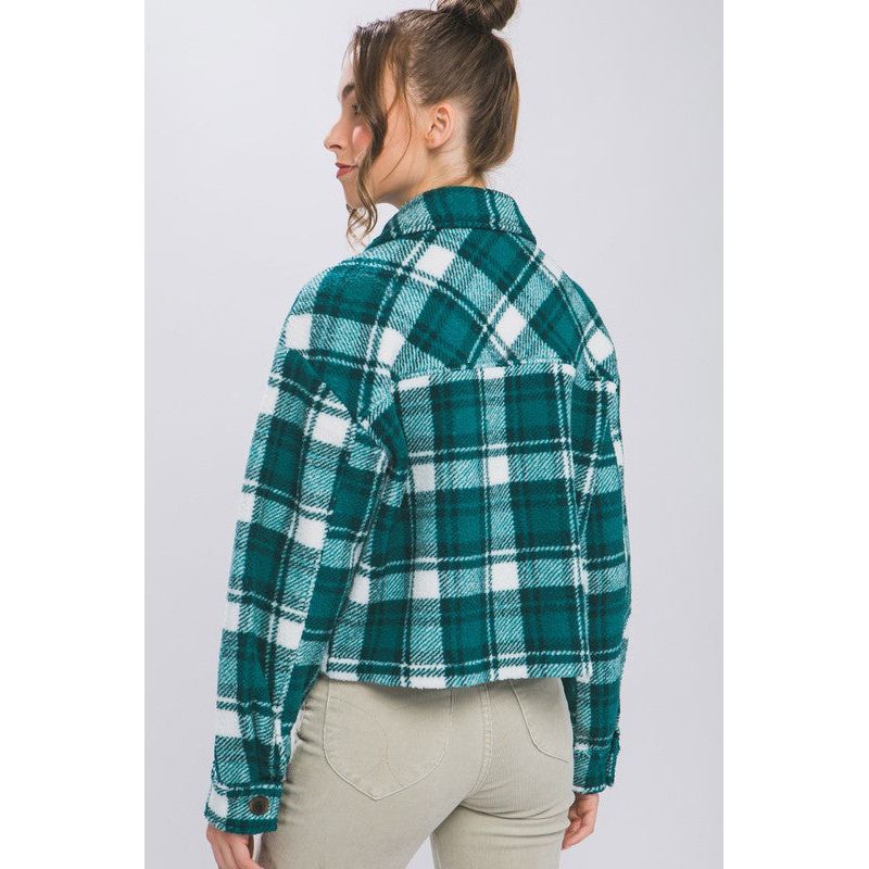 Outerwear - Casual Plaid Button Up Jacket with Pockets -  - Cultured Cloths Apparel