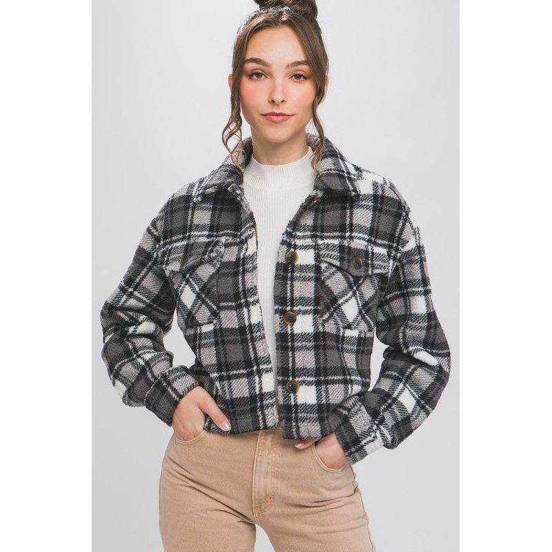 Outerwear - Casual Plaid Button Up Jacket with Pockets -  - Cultured Cloths Apparel